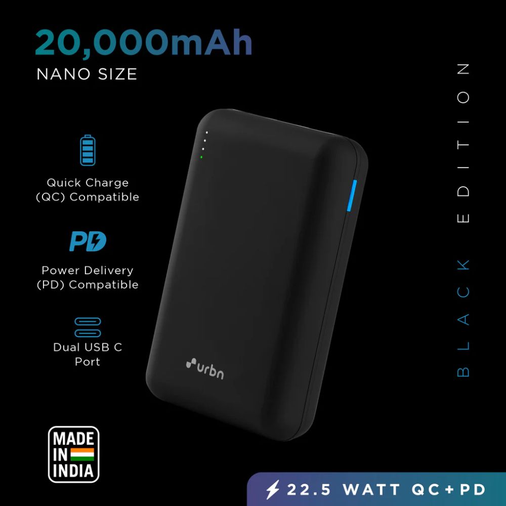 URBN 20000 mAh Premium Black Edition Nano Power Bank